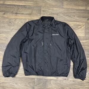 REV'IT Tornado HV Men's 52 Black Full Zip Windbreaker Motorcycle Nylon Jacket